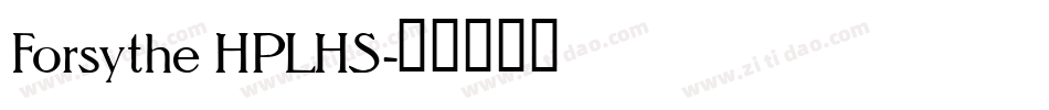Forsythe HPLHS字体转换